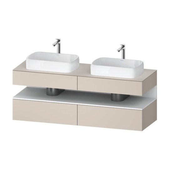 Тумба подвесная на 2 раковины, 160х55 см Duravit Qatego, серо-коричневый (QA4779018910000) Duravit Тумбы