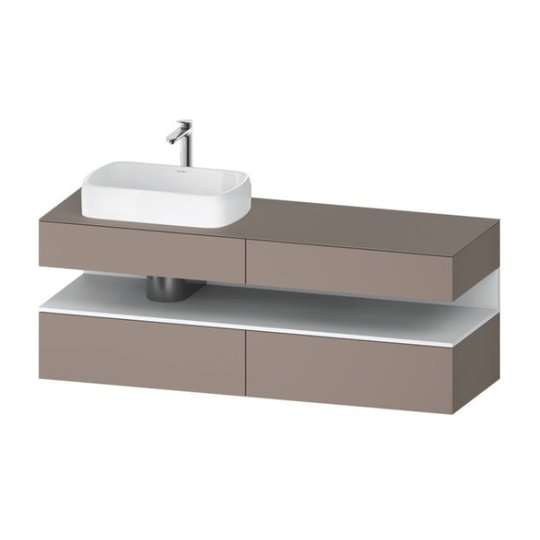 Тумба подвесная под раковину слева, 160х55 см Duravit Qatego, базальт матовый (QA4777018430000) Duravit Тумбы
