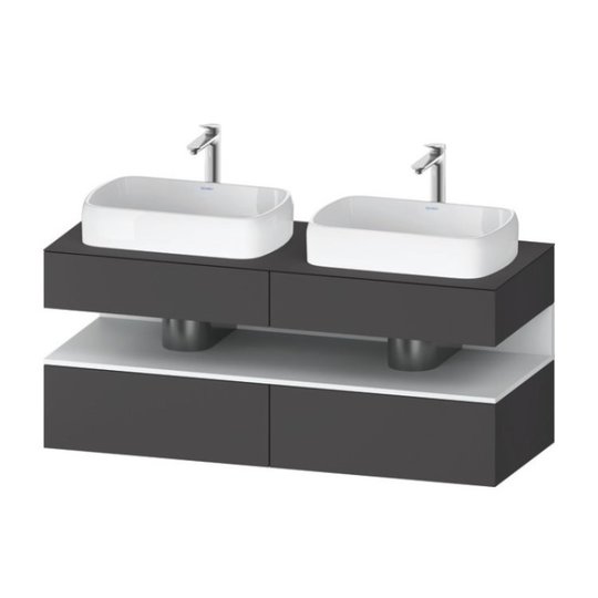 Тумба подвесная под 2 раковины, 140х55 см Duravit Qatego, графит матовый (QA4767018490000) Duravit Тумбы