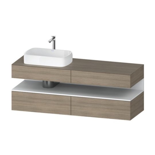 Тумба подвесная под раковину слева, 160х55 см Duravit Qatego, дуб терра (QA4777018350000) Duravit Тумбы