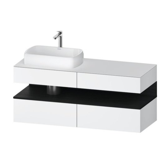 Тумба підвісна під раковину зліва, 140х55 см Duravit Qatego, білий матовий (QA4765016180000) Duravit Тумби