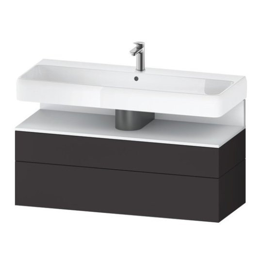 Тумба підвісна під раковину 119х59 см Duravit Qatego, графіт супер матовий (QA4396018800000) Duravit Тумби