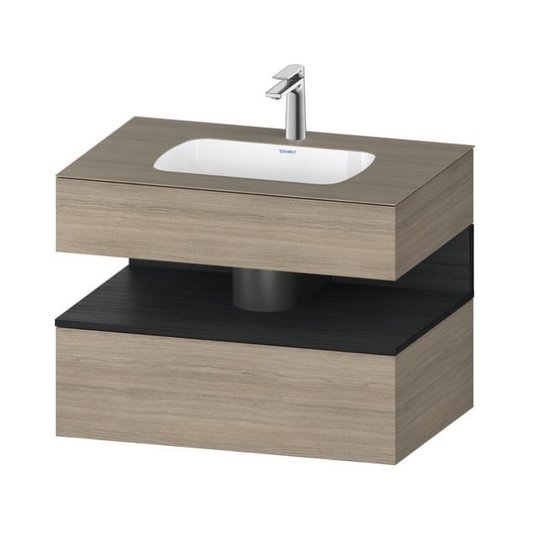 Мебельный комплект с консолью и раковиной 80х55 см Duravit Qatego, дуб терра (QA4785016350000) Duravit Мебельные комплекты