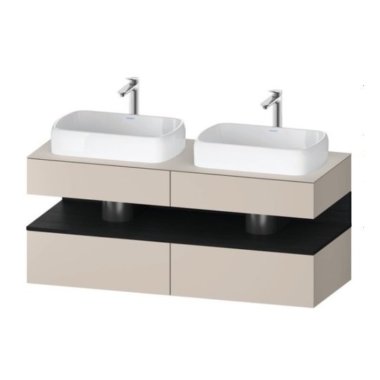 Тумба підвісна під 2 раковини, 140х55 см Duravit Qatego, сіро-коричневий (QA4767016910000) Duravit Тумби