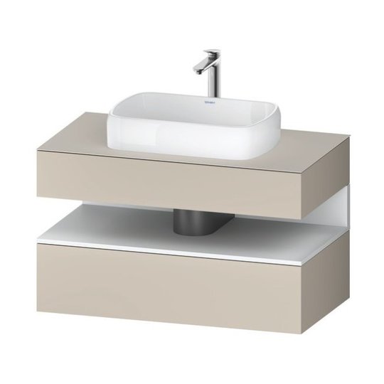 Тумба подвесная под раковину, 100х55 см Duravit Qatego, серо-коричневый супер матовый (QA4731018830000) Duravit Тумбы