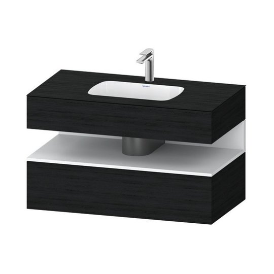 Мебельный комплект с консолью и раковиной 100х55 см Duravit Qatego, дуб черный (QA4786018160000) Duravit Мебельные комплекты