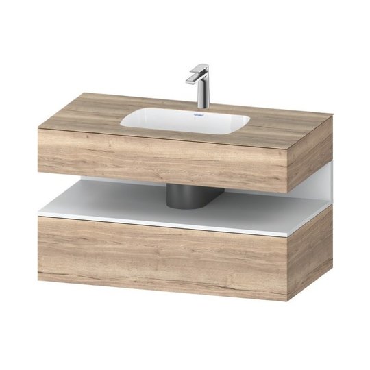 Мебельный комплект с консолью и раковиной 100х55 см Duravit Qatego, дуб мраморный (QA4786018550000) Duravit Мебельные комплекты