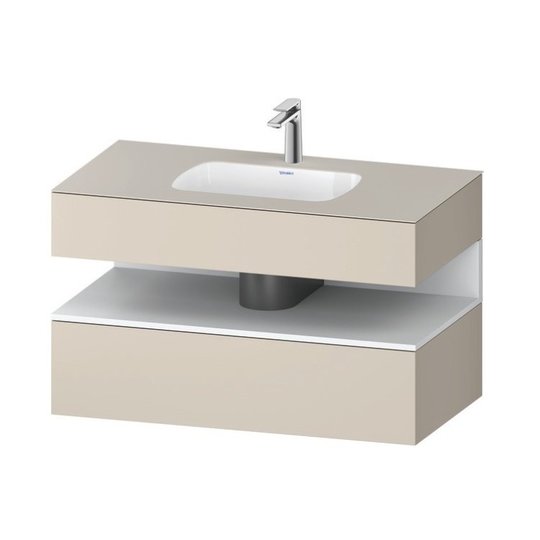 Мебельный комплект с консолью и раковиной 100х55 см Duravit Qatego, серо-коричневый супер матовый (QA4786018830000) Duravit Мебельные комплекты