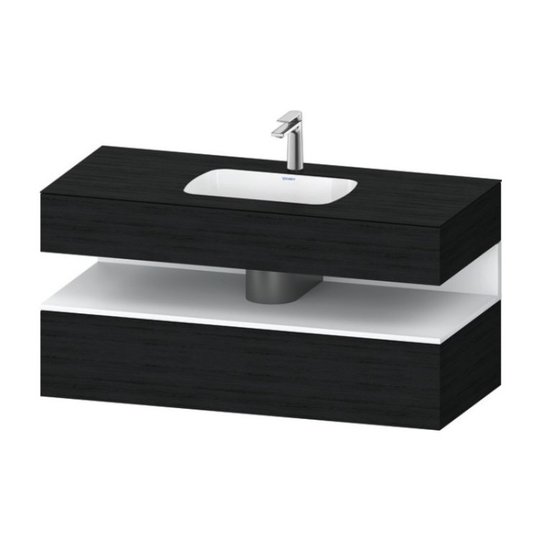 Мебельный комплект с консолью и раковиной 120х55 см Duravit Qatego, дуб черный (QA4787018160000) Duravit Мебельные комплекты