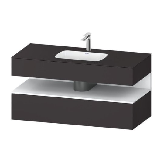 Мебельный комплект с консолью и раковиной 120х55 см Duravit Qatego, графит супер матовый (QA4787018800000) Duravit Мебельные комплекты