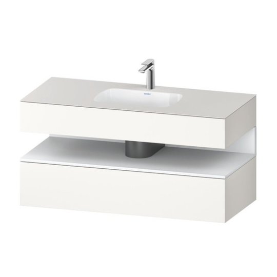 Мебельный комплект с консолью и раковиной 120х55 см Duravit Qatego, белый супер матовый (QA4787018840000) Duravit Мебельные комплекты
