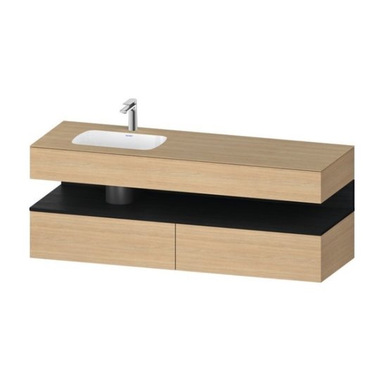 Меблевий комплект з консоллю і раковиною зліва, 160х55 см Duravit Qatego, дуб (QA4795016300000) Duravit Меблеві комплекти