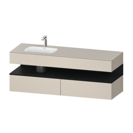 Мебельный комплект с консолью и раковиной слева, 160х55 см Duravit Qatego, серо-коричневый (QA4795016910000) Duravit Мебельные комплекты