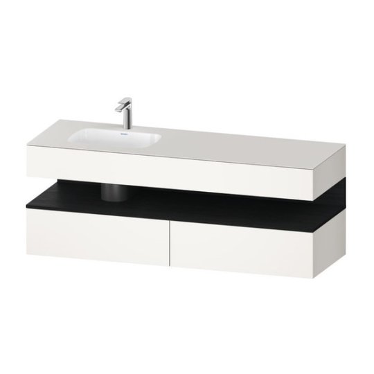 Мебельный комплект с консолью и раковиной слева, 160х55 см Duravit Qatego, белый супер матовый (QA4795016840000) Duravit Мебельные комплекты