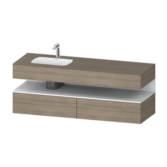 Мебельный комплект с консолью и раковиной слева, 160х55 см Duravit Qatego, дуб терра (QA4795018350000) Duravit Мебельные комплекты
