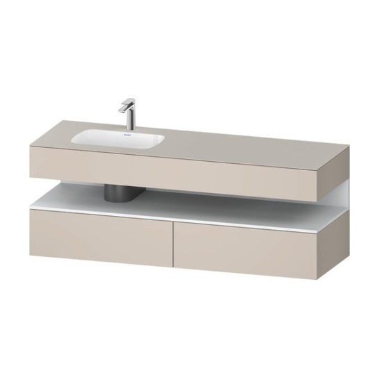 Мебельный комплект с консолью и раковиной слева, 160х55 см Duravit Qatego, серо-коричневый (QA4795018910000) Duravit Мебельные комплекты