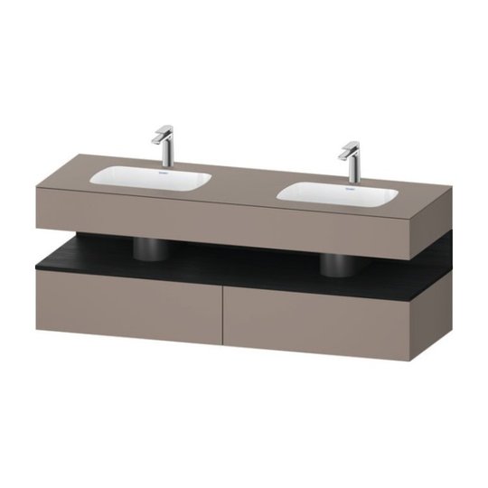 Меблевий комплект з консоллю і 2-ма раковинами, 160х55 см Duravit Qatego, базальт матовий (QA4797016430000) Duravit Меблеві комплекти