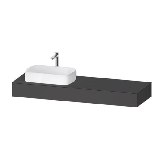 Консоль підвісна з раковиною зліва, 160х55 см Duravit Qatego, графіт матовий (QA4806049490000) Duravit Консоль