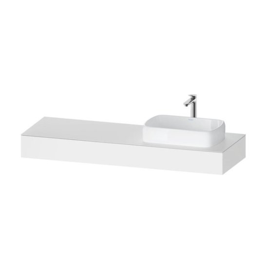 Консоль подвесная с раковиной справа, 160х55 см Duravit Qatego, белый матовый (QA4807018180000) Duravit Консоль
