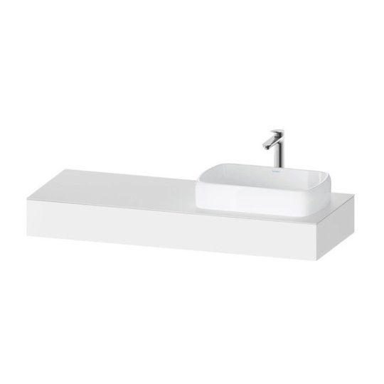 Консоль подвесная с раковиной справа, 140х55 см Duravit Qatego, белый матовый (QA4804018180000) Duravit Консоль