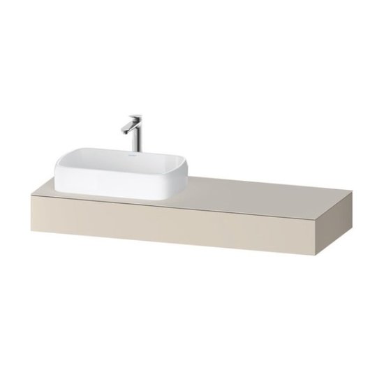 Консоль подвесная с раковиной слева, 140х55 см Duravit Qatego, серо-коричневый супер матовый (QA4803083830000) Duravit Консоль
