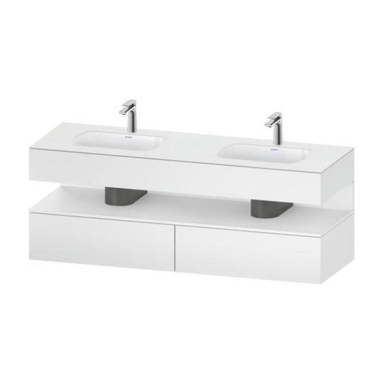 Меблевий комплект з консоллю і 2-ма раковинами, 160х55 см Duravit Qatego, білий матовий (QA4797018180000) Duravit Меблеві комплекти