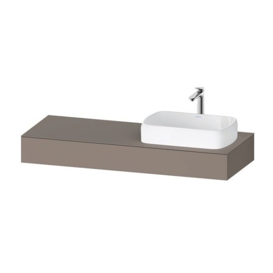 Консоль підвісна з раковиною праворуч, 140х55 см Duravit Qatego, базальт матовий (QA4804043430000) Duravit Консоль