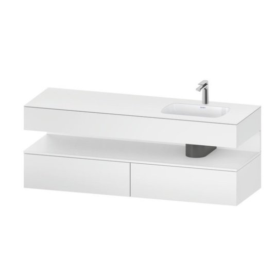 Мебельный комплект с консолью и раковиной справа, 160х55 см Duravit Qatego, белый матовый (QA4796018180000) Duravit Мебельные комплекты