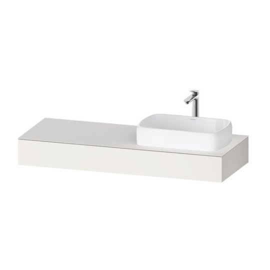 Консоль подвесная с раковиной справа, 140х55 см Duravit Qatego, белый супер матовый (QA4804084840000) Duravit Консоль