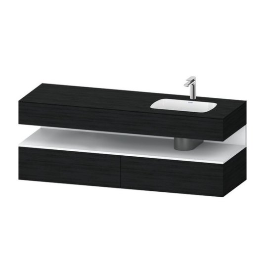 Мебельный комплект с консолью и раковиной справа, 160х55 см Duravit Qatego, дуб черный (QA4796018160000) Duravit Мебельные комплекты