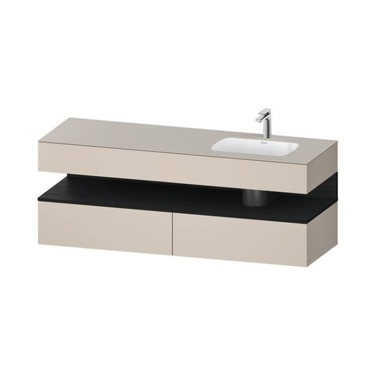 Мебельный комплект с консолью и раковиной справа, 160х55 см Duravit Qatego, серо-коричневый (QA4796016910000) Duravit Мебельные комплекты