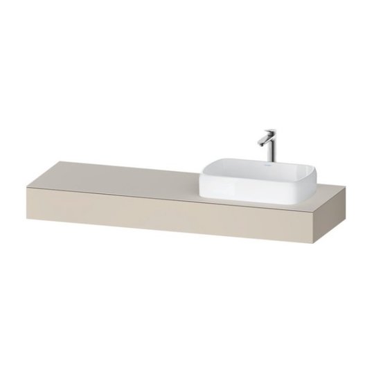Консоль подвесная с раковиной справа, 160х55 см Duravit Qatego, серо-коричневый супер матовый (QA4807083830000) Duravit Консоль