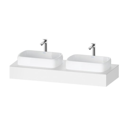 Консоль подвесная с 2-мя раковинами, 140х55 см Duravit Qatego, белый матовый (QA4805018180000) Duravit Консоль