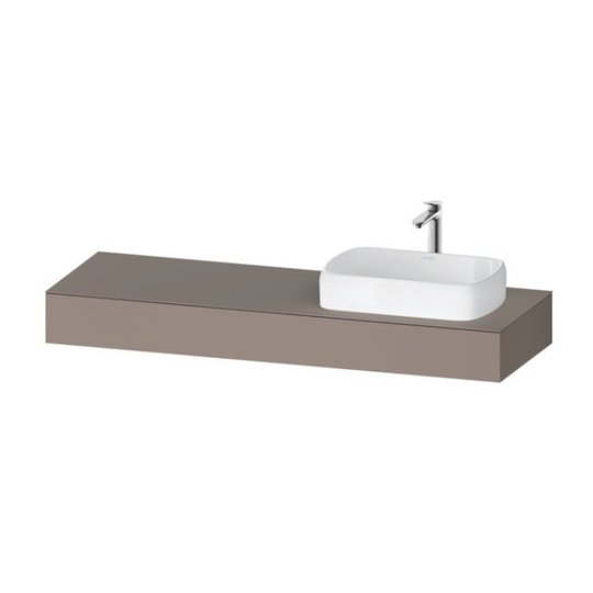 Консоль підвісна з раковиною праворуч, 160х55 см Duravit Qatego, базальт матовий (QA4807043430000) Duravit Консоль