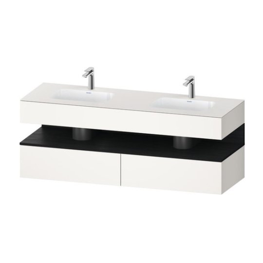 Мебельный комплект с консолью и 2-мя раковинами, 160х55 см Duravit Qatego, белый супер матовый (QA4797016840000) Duravit Мебельные комплекты