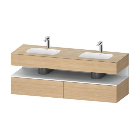 Мебельный комплект с консолью и 2-мя раковинами, 160х55 см Duravit Qatego, дуб (QA4797018300000) Duravit Мебельные комплекты