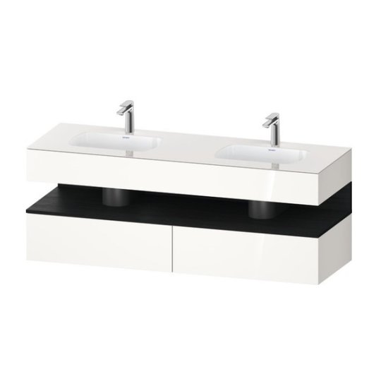 Мебельный комплект с консолью и 2-мя раковинами, 160х55 см Duravit Qatego, белый (QA4797016220000) Duravit Мебельные комплекты