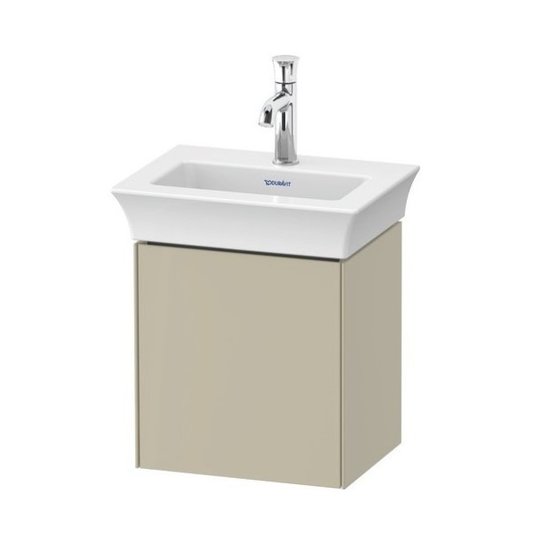 Тумба подвесная под раковину петли слева, 38,4х41 см Duravit White Tulip, серо-коричневый (WT4240LH3H3) Duravit Тумбы