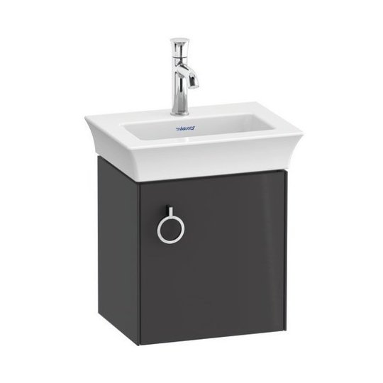 Тумба подвесная под раковину петли справа, 38,4х41 см Duravit White Tulip, графит (WT4250RH1H1) Duravit Тумбы
