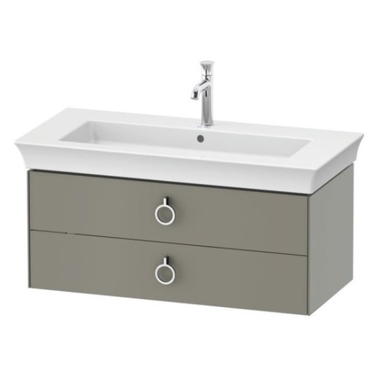Тумба подвесная под раковину с 2-мя ящиками, 98,4 см Duravit White Tulip, серый камень матовый (WT435209292) Duravit Тумбы