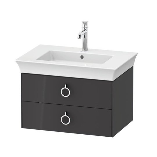 Тумба подвесная под раковину с 2-мя ящиками, 68,4 см Duravit White Tulip, графит (WT43510H1H1) Duravit Тумбы