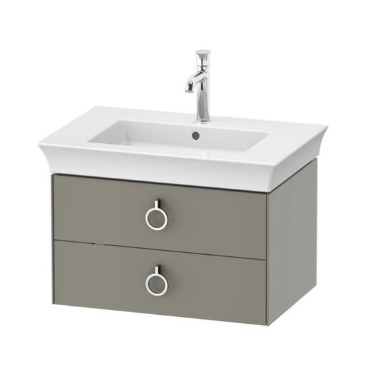 Тумба подвесная под раковину с 2-мя ящиками, 68,4 см Duravit White Tulip, серый камень матовый (WT435109292) Duravit Тумбы