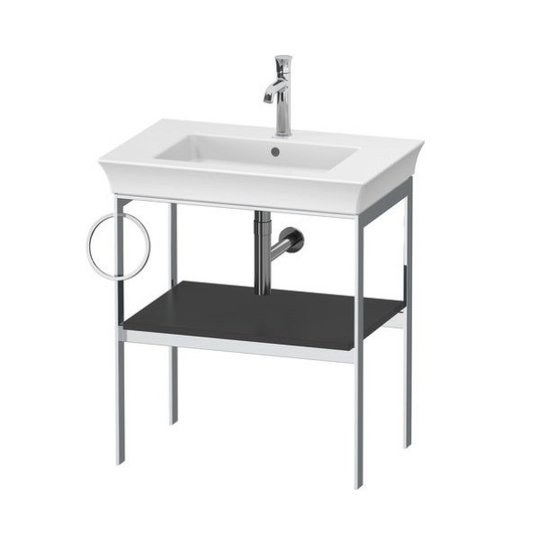 Консоль напольная 68,4 см, полотенцесушитель слева, Duravit White Tulip, графит матовый (WT4543L5858) Duravit Консоль