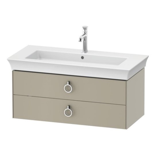 Тумба подвесная под раковину с 2-мя ящиками, 98,4 см Duravit White Tulip, серо-коричневый матовый (WT435206060) Duravit Тумбы