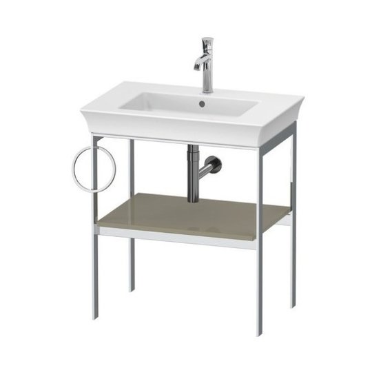 Консоль напольная 68,4 см, полотенцесушитель слева, Duravit White Tulip, серый камень (WT4543LH2H2) Duravit Консоль