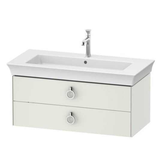 Тумба подвесная под раковину с 2-мя ящиками, 98,4 см Duravit White Tulip, белый матовый (WT435203636) Duravit Тумбы