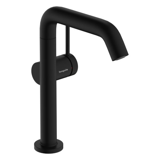 Смеситель для раковины с донным клапаном Push-Open Hansgrohe Tecturis S 210 Fine CoolStart, черный матовый (73360670) Для раковины Черный матовый
