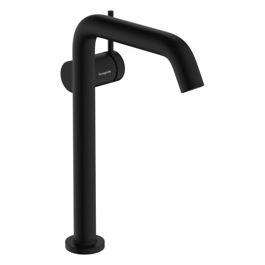 Смеситель для раковины с донным клапаном Push-Open Hansgrohe Tecturis S 240 Fine CoolStart, черный матовый (73370670) Для раковины Черный матовый