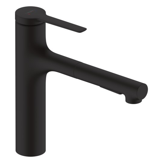 Смеситель для кухни с выдвижным изливом sBox Hansgrohe Zesis M33 160, черный матовый (74823670) Для кухни Черный матовый