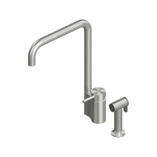 Змішувач для кухні з висувним виливом Quadro Design Inox, нерж. сталь (136 + DC055.2 AS) Для кухні Нерж. сталь